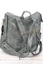 Load image into Gallery viewer, Smoky Gray Faux Leather Backpack