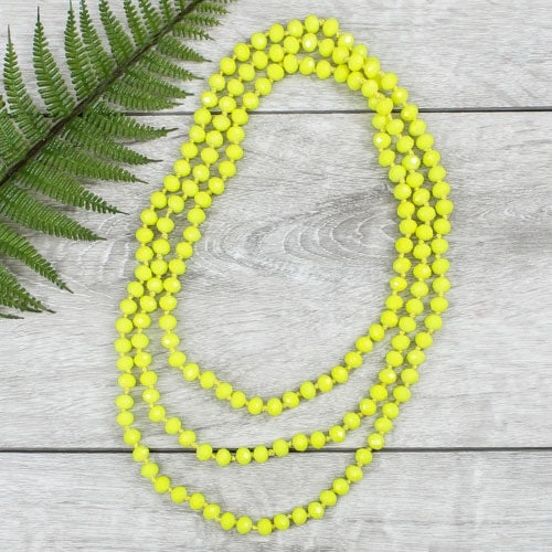 Yellow Crystal Beaded Necklace