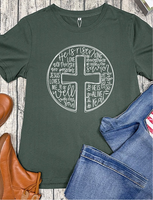 Cross With Words Short Sleeve