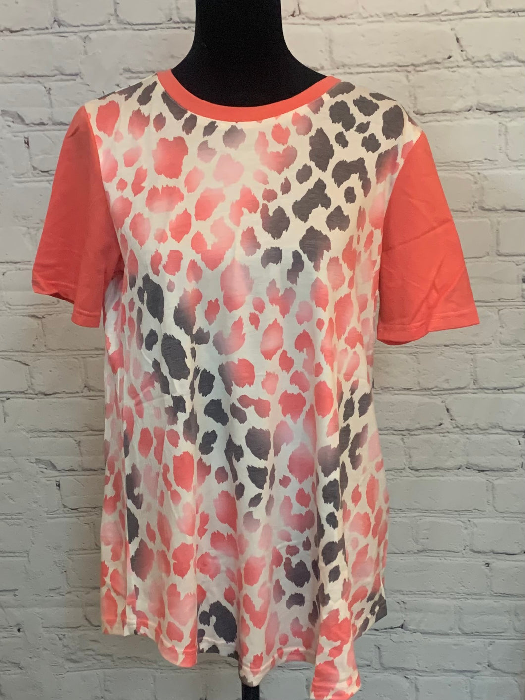 Pink Cheetah Print Short Sleeve Top