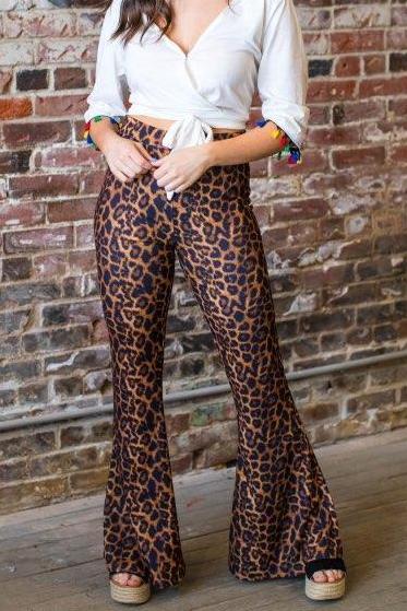 Leopard High Waisted Flare Pants