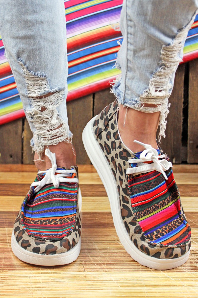 Leopard/Serape Walk on The Wide Side Fashion Shoes