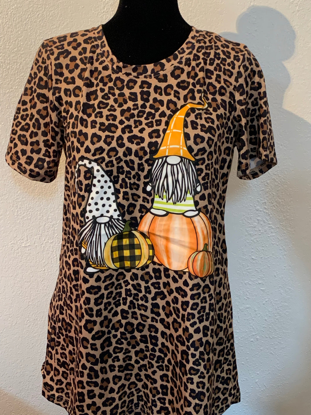 Leopard Print Pumpkin Gnome Shirt