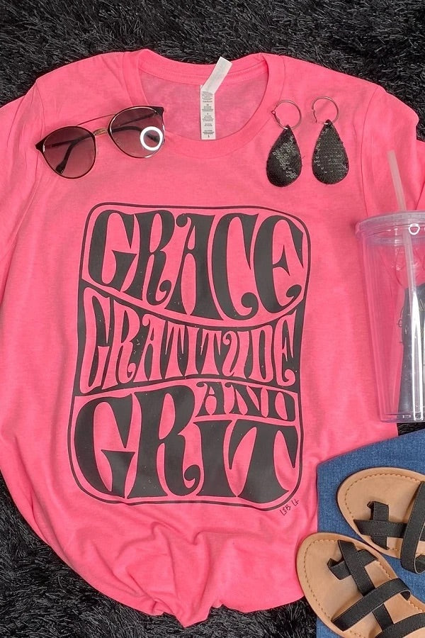 BC Grace Gratitude & Grit - Neon Pink TShirt