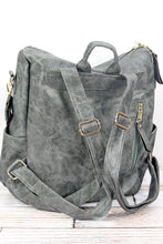 Load image into Gallery viewer, Smoky Gray Faux Leather Backpack
