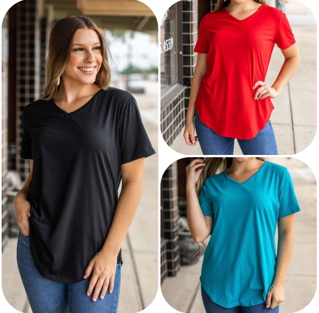 L&B Basic Essential V Neck Top