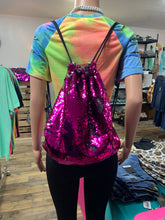 Load image into Gallery viewer, Two Tone Reversible Sequin Drawstring Bag
