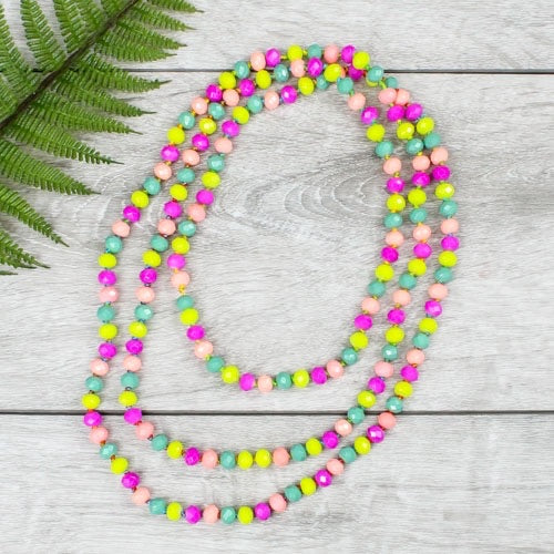 Multi Crystal Beaded Necklace