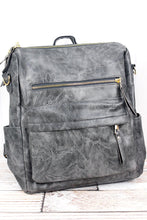 Load image into Gallery viewer, Smoky Gray Faux Leather Backpack

