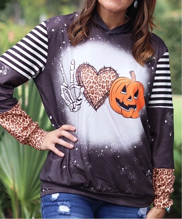 Pumpkin Printed Hoodie Sweatshirt