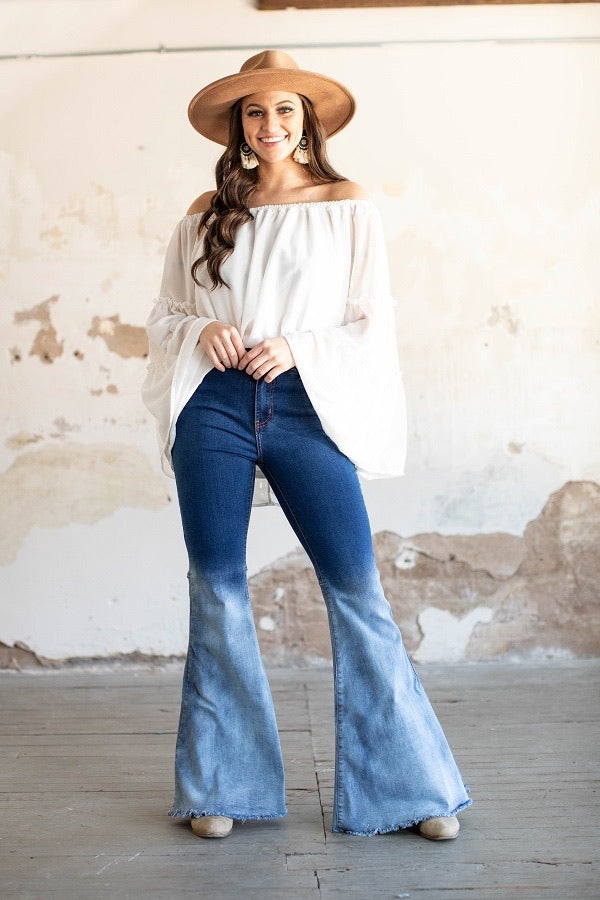 L&B Dark to Light Wash Ombre Bell Jeans
